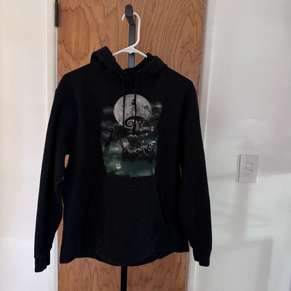 Disney Black Hoodie nightmare before Christmas with White Logo large